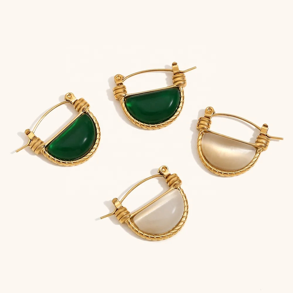 Green Agate Earrings for Growth & Prosperity