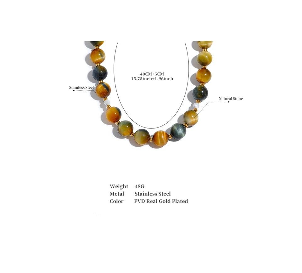 Maillard Tiger Eye Necklace for Protection