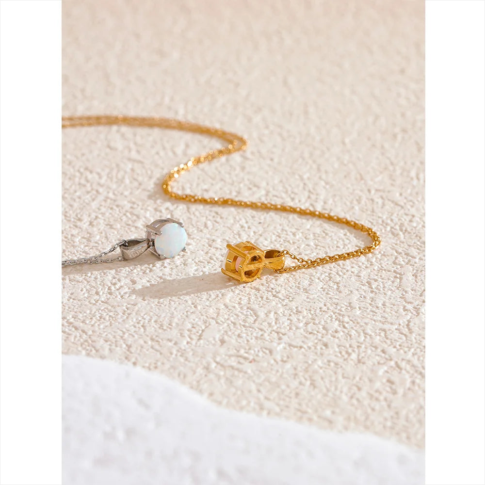 Opal Pendant Necklace for Balance & Creativity