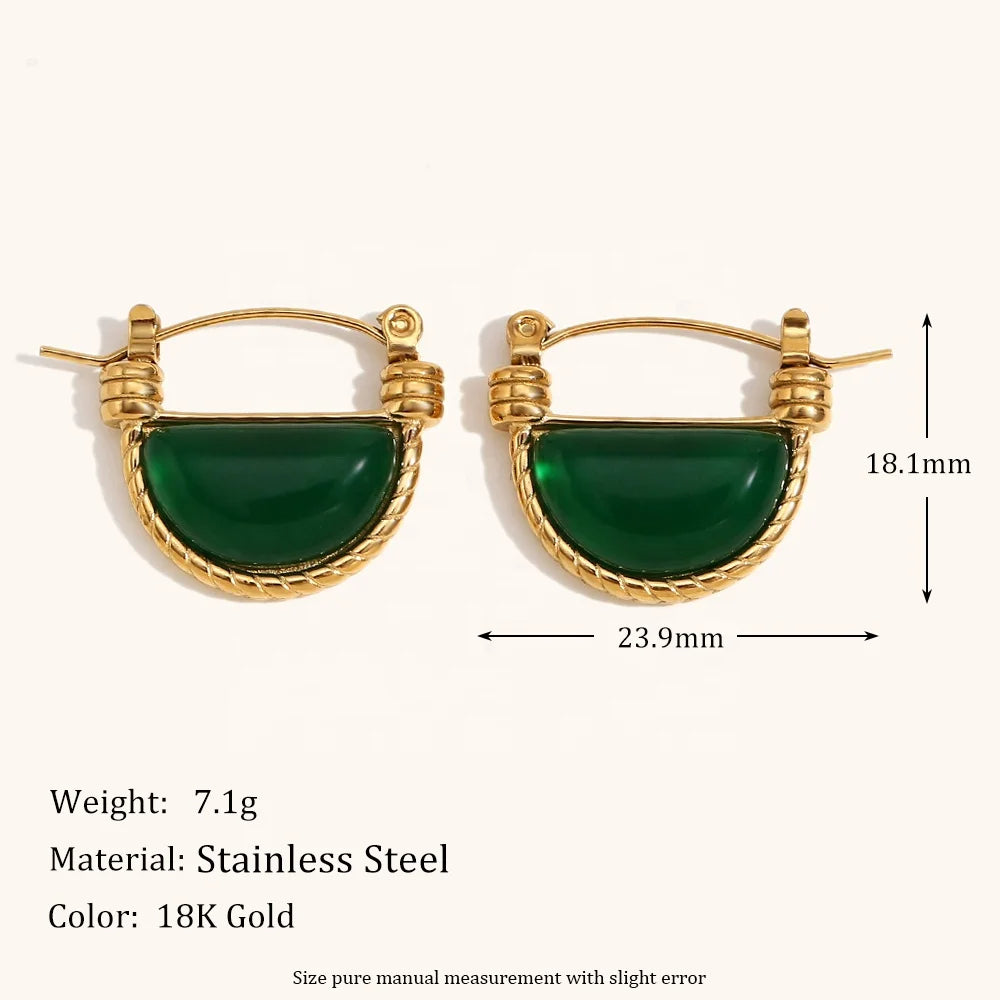 Green Agate Earrings for Growth & Prosperity