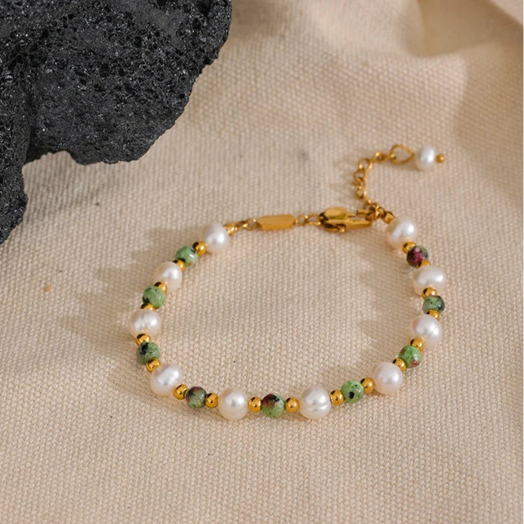 Pearl & Ziosite Bracelet for Transformation & Well-being