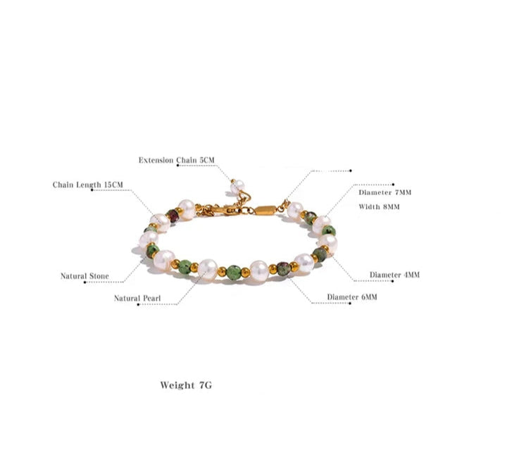 Pearl & Ziosite Bracelet for Transformation & Well-being