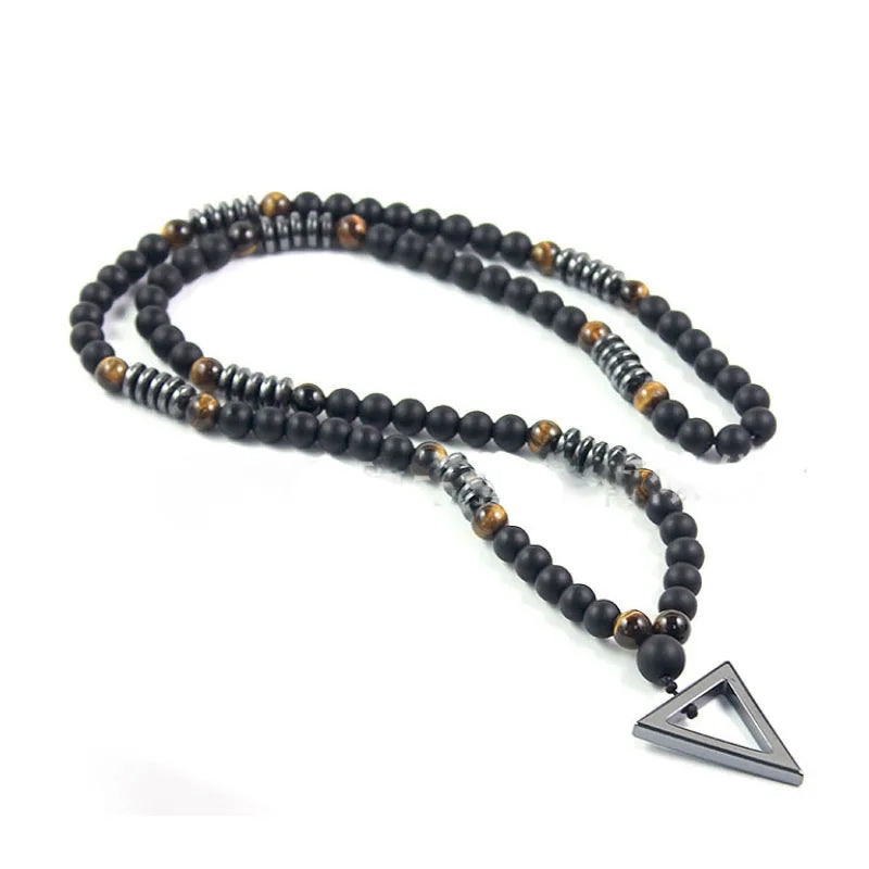 Tiger Eye, Black Agate & Hematite - Tripple Protection Necklace
