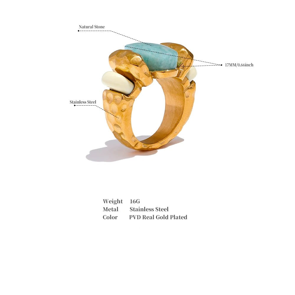 Amazonite "Tianhe" Ring for Communication & Confidence