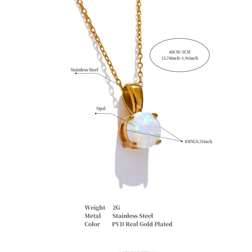 Opal Pendant Necklace for Balance & Creativity