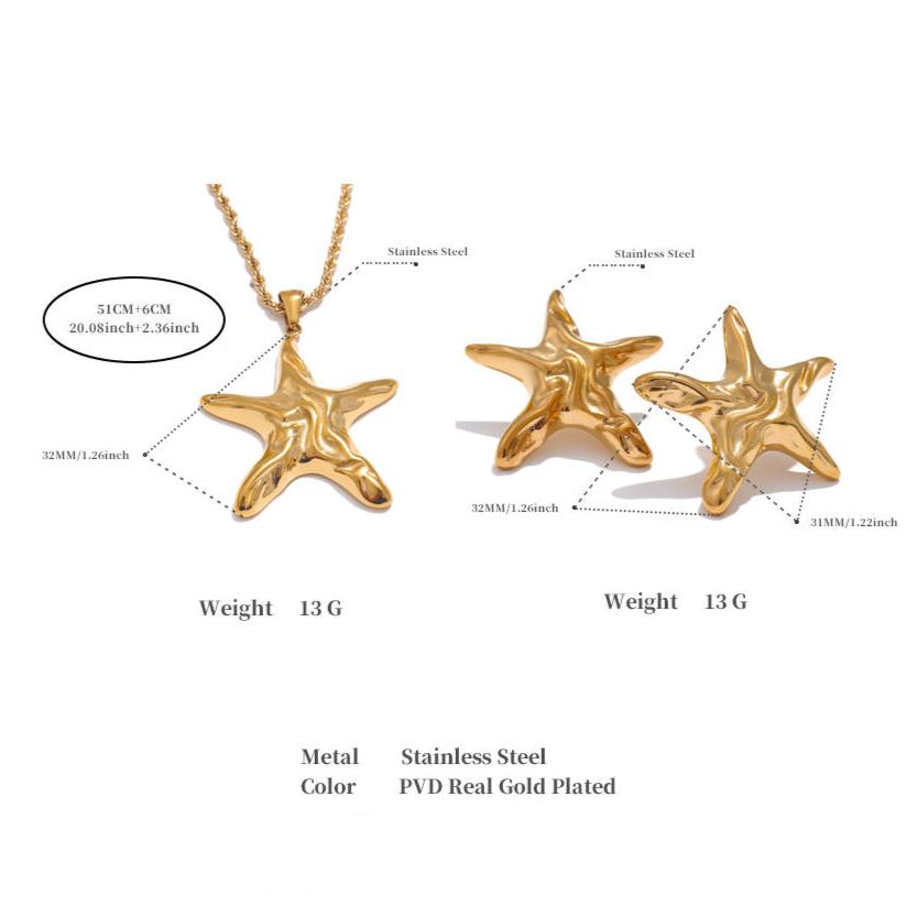 Star Earrings  & Necklace