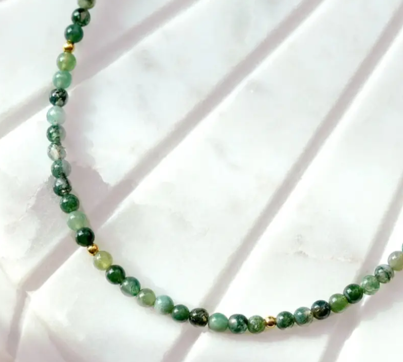 Green Agate Necklace for Growth & Prosperity
