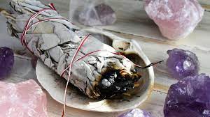 Sage with 7 Chakra for Smudging, Cleansing Crystals & Purification